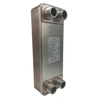 4"x12" 20 Plates SS316L/Copper Brazed Plate Heat Exchanger with 1" MPT Port - Water to Water for Water Heating, Floor Heating, Snow Melting, Commercial & Industrial Refrigeration(FHC028-20)
