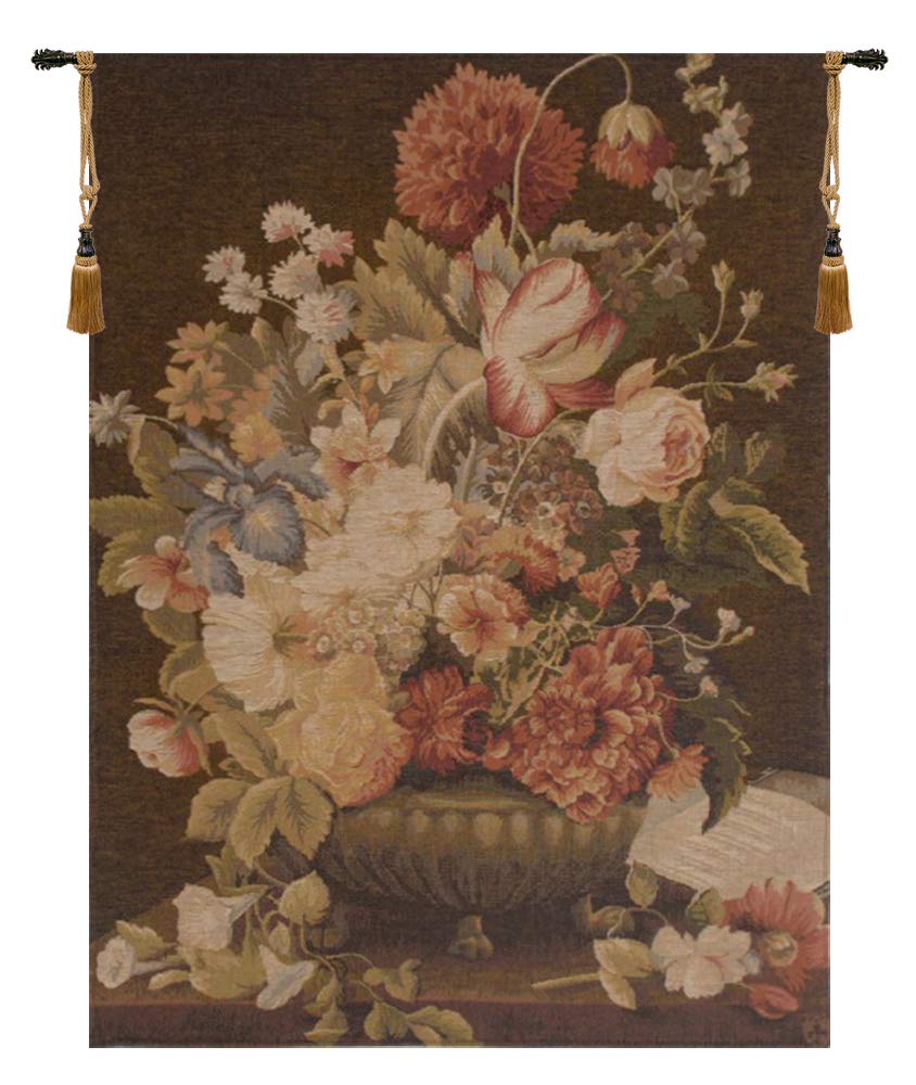 Charlotte Home Furnishings Inc. Bouquet Tulipe Fonce French Tapestry Wall Hanging 37 x 27 Inch Viscose Cotton and Polyester Blend Wall Art Perfect For Wall Decor by Pierre Joseph Redoute