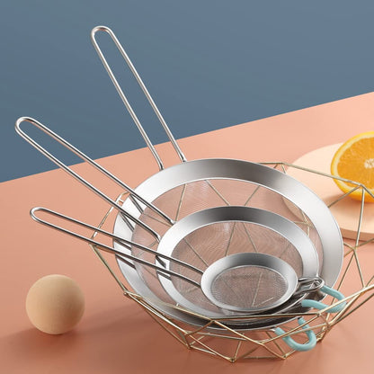 SUNWUKIN 304 Stainless Steel Fine Mesh Strainers for Kitchen, Colander-Skimmer with Handle, Sieve Sifters for Food, Tea, Rice, Oil, Noodles, Fruits, Vegetable