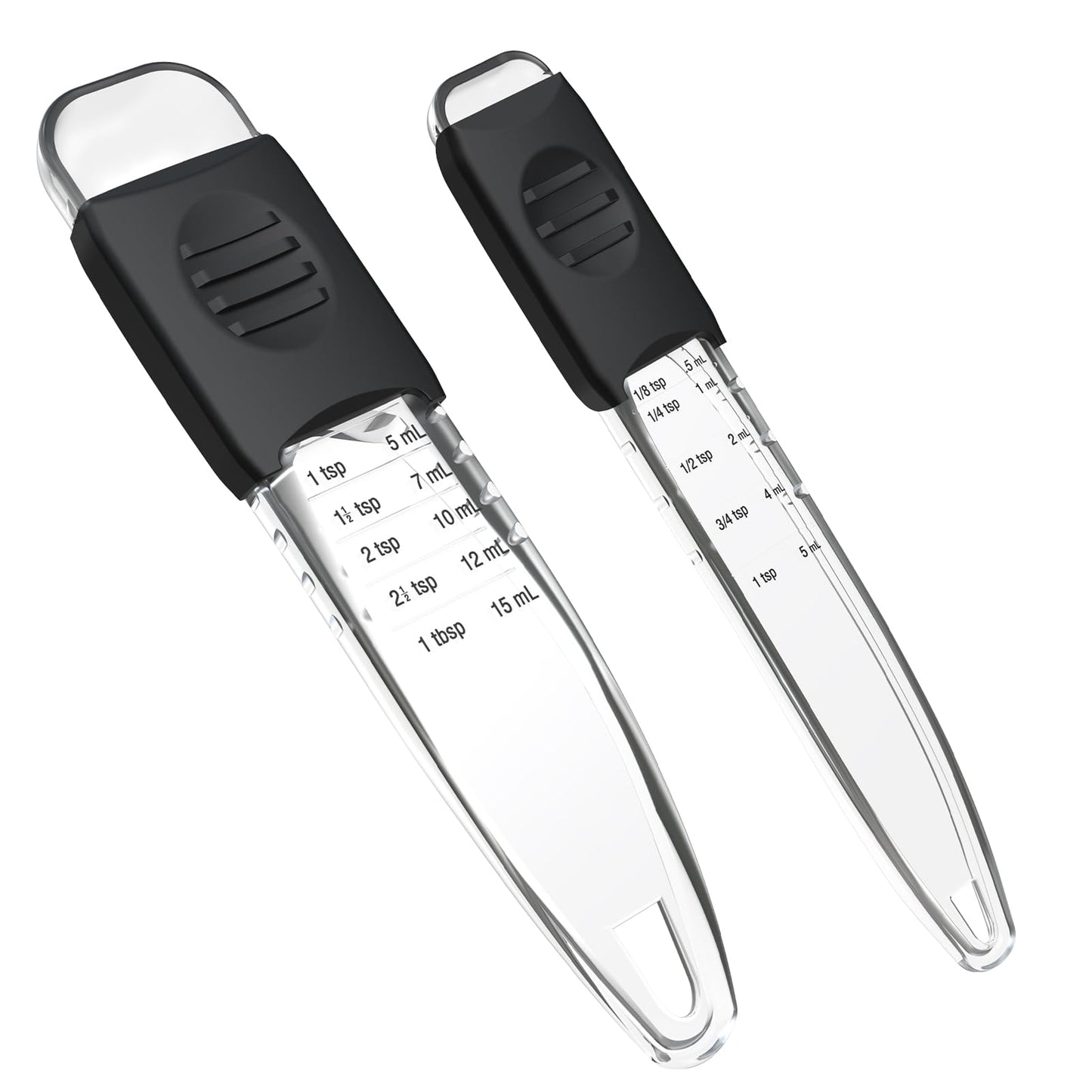 Professional Adjustable Measuring Spoons Set of 2#2258, Fits in Spice Jars, Teaspoon Measuring Spoons 9 in 1 for Dry and Liquid, BPA- free & Dishwasher Safe