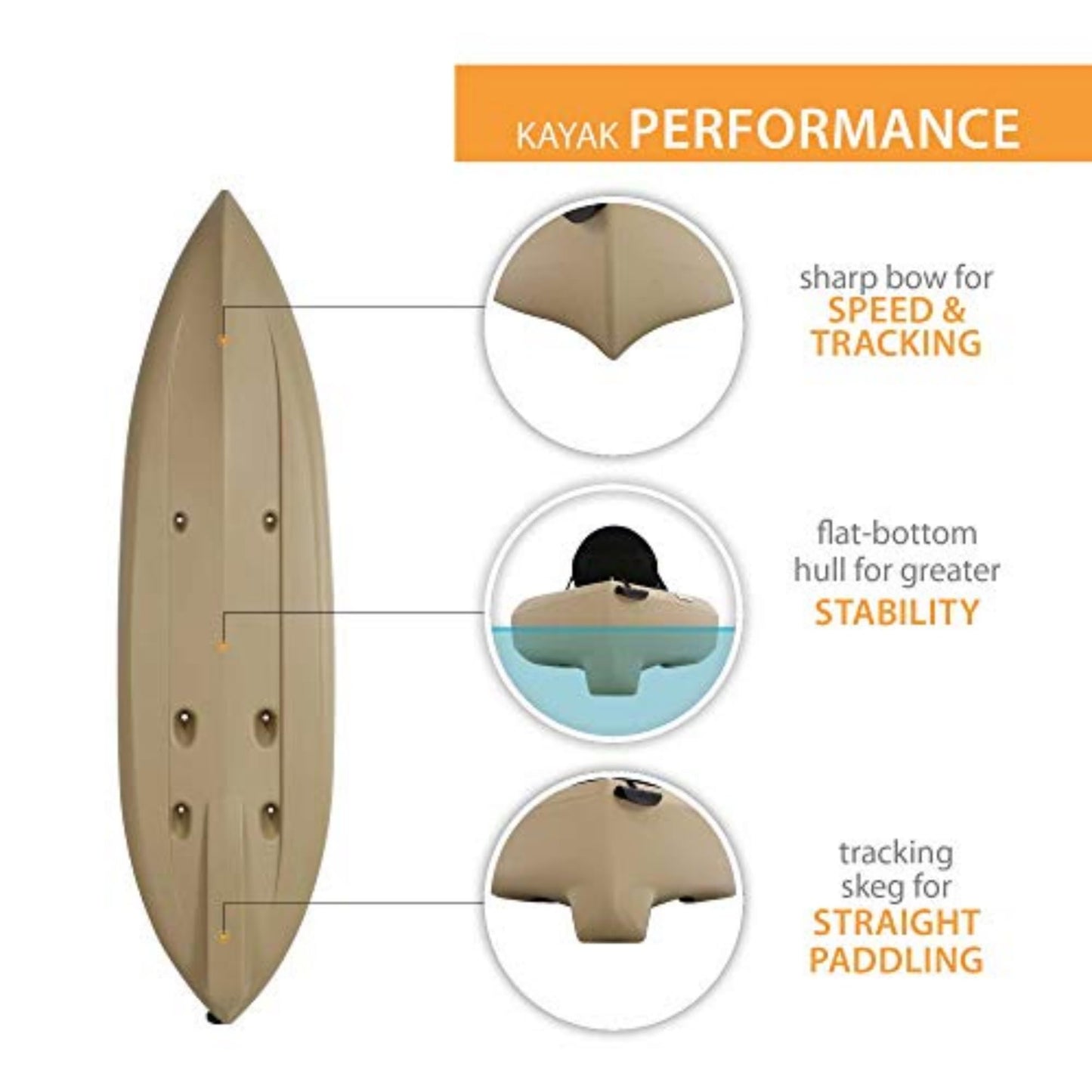 Lifetime Muskie Angler Sit-On-Top Kayak with Paddle, Tan, 120"