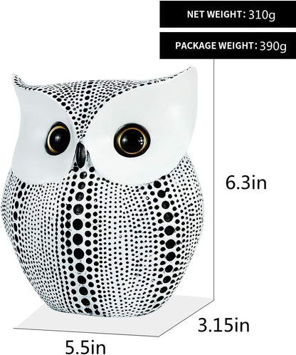 Owl Decor Sculpture for Home, Office, Bookshelf, TV Stand, Minimalist Resin Animal Crafts Gift for Friends, Family