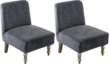 2 Armless Armless Leorate Pcs Velvet Chair Slipcover, High Stretch Slipper Chair Cover, Removable & Washable Accent
