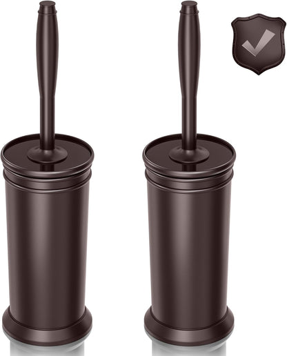 Set (2Pcs UPTRONIC Toilet Brush, Aluminum Alloy Toilet Brush and Holder with Long Handle Durable Bristles Toilet Bowl