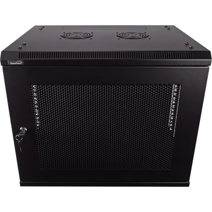 NavePoint 9U Server Rack Enclosure - 17.7” Deep, Wall Mount Network Cabinet with Locking Perforated Door, 19” IT Equipment Compatible, Network Rack, Removable Side Panels, Black