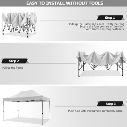 COBIZI 10x15 Pop up Canopy Tent 10x15 Canopy with 4 Sidewalls Waterproof Heavy Duty Commercial for Parties Outdoor Garden Gazebo Tent, Carry Bag(10x15ft, White)