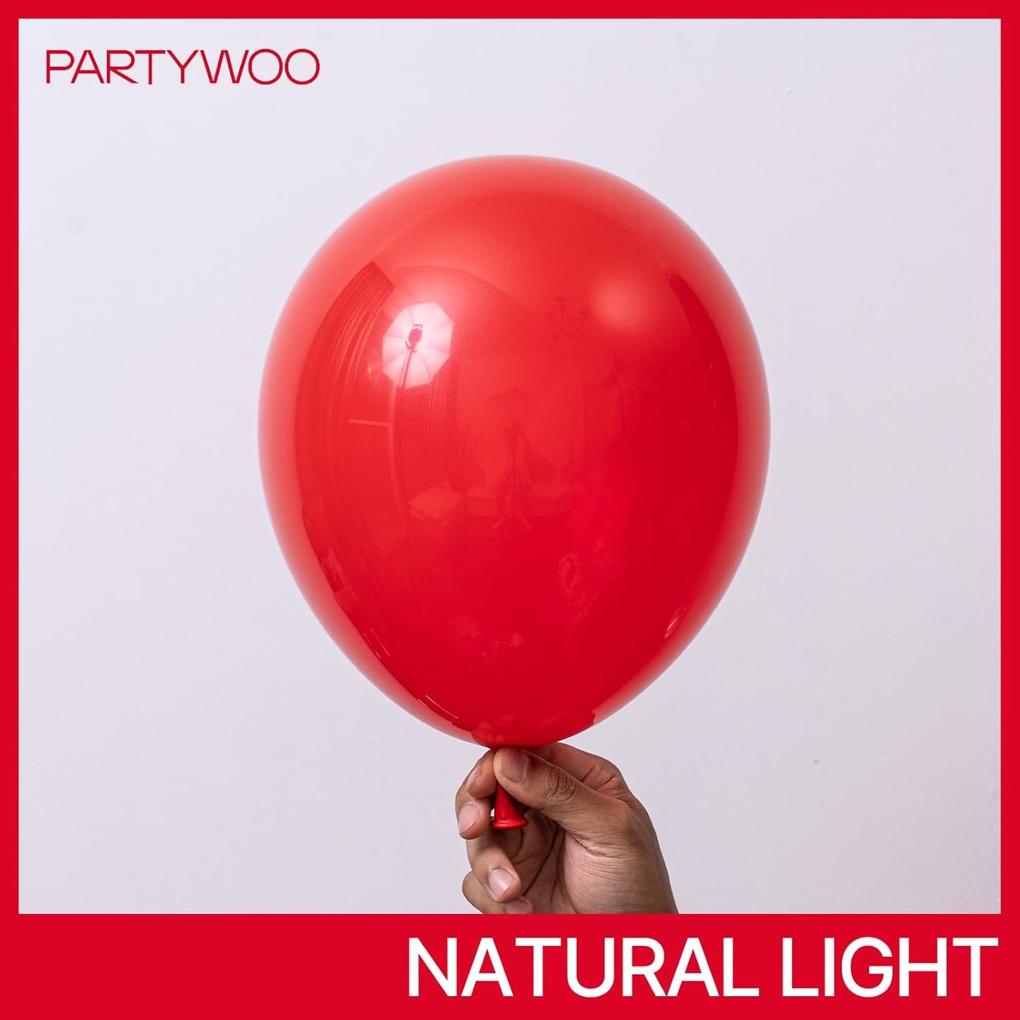 PartyWoo Red Balloons - 100 Pcs Matte Latex Balloons in Various Sizes for Party Decor | Perfect for Garlands & Arches