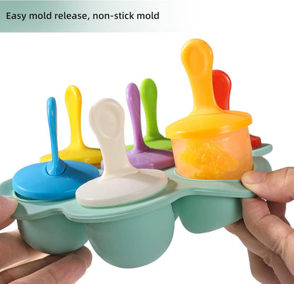Silicone Popsicle Molds: Ice Pop Molds Storage Container for Homemade Food, Kids Ice Cream DIY Molds - BPA Free