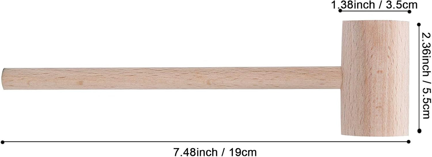 12 Pack Hammers Wooden Crab Mallets Natural Hardwood Crab Lobster Seafood Crackers