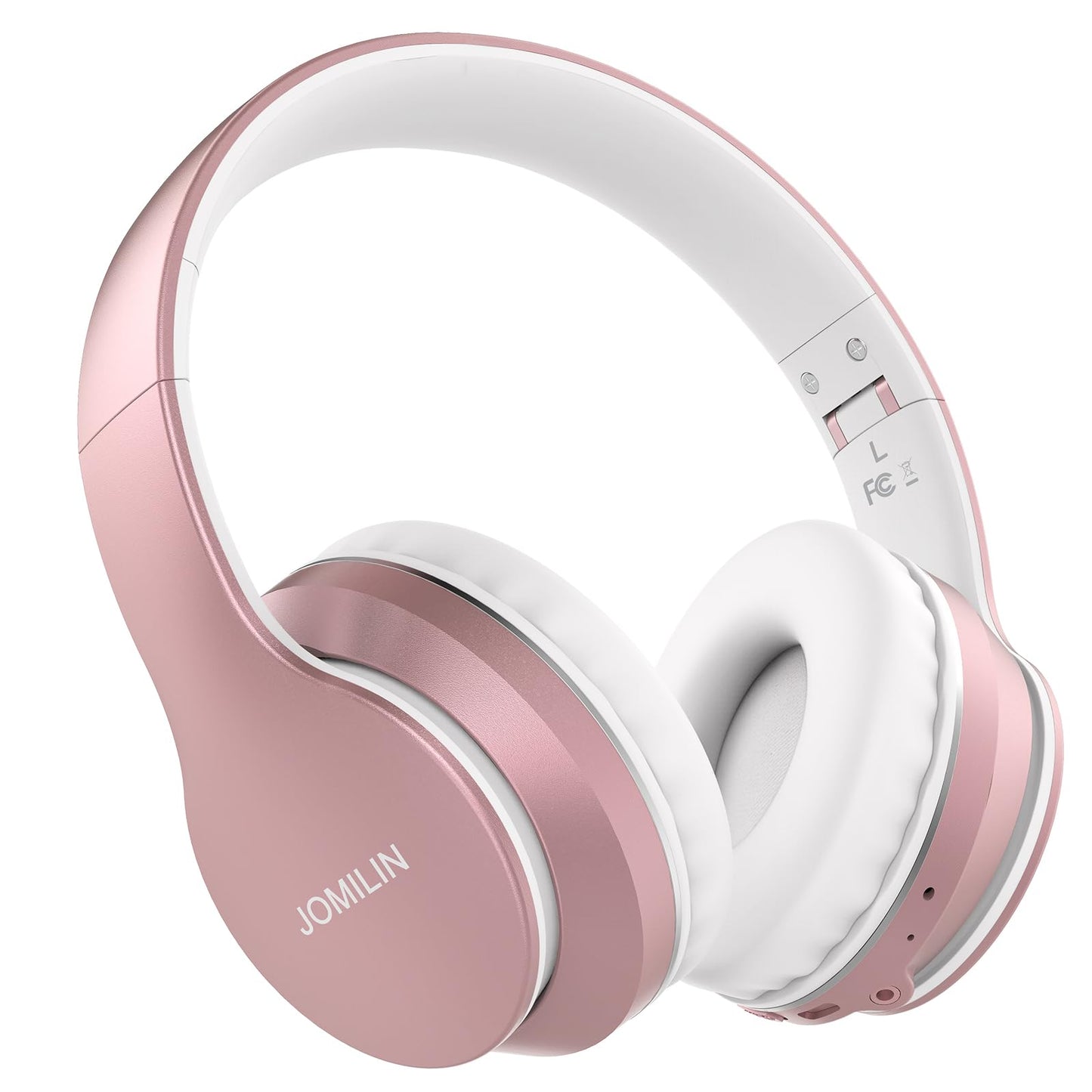 JOMILIN B9 Bluetooth Headphones Over-Ear, 3 EQ Music Modes and 50H Playtime Wireless Headphones with Mic, Hi-fi Stereo Lightweight Folding Headset, Volume Control for Travel Tablet PC (Rose Gold)