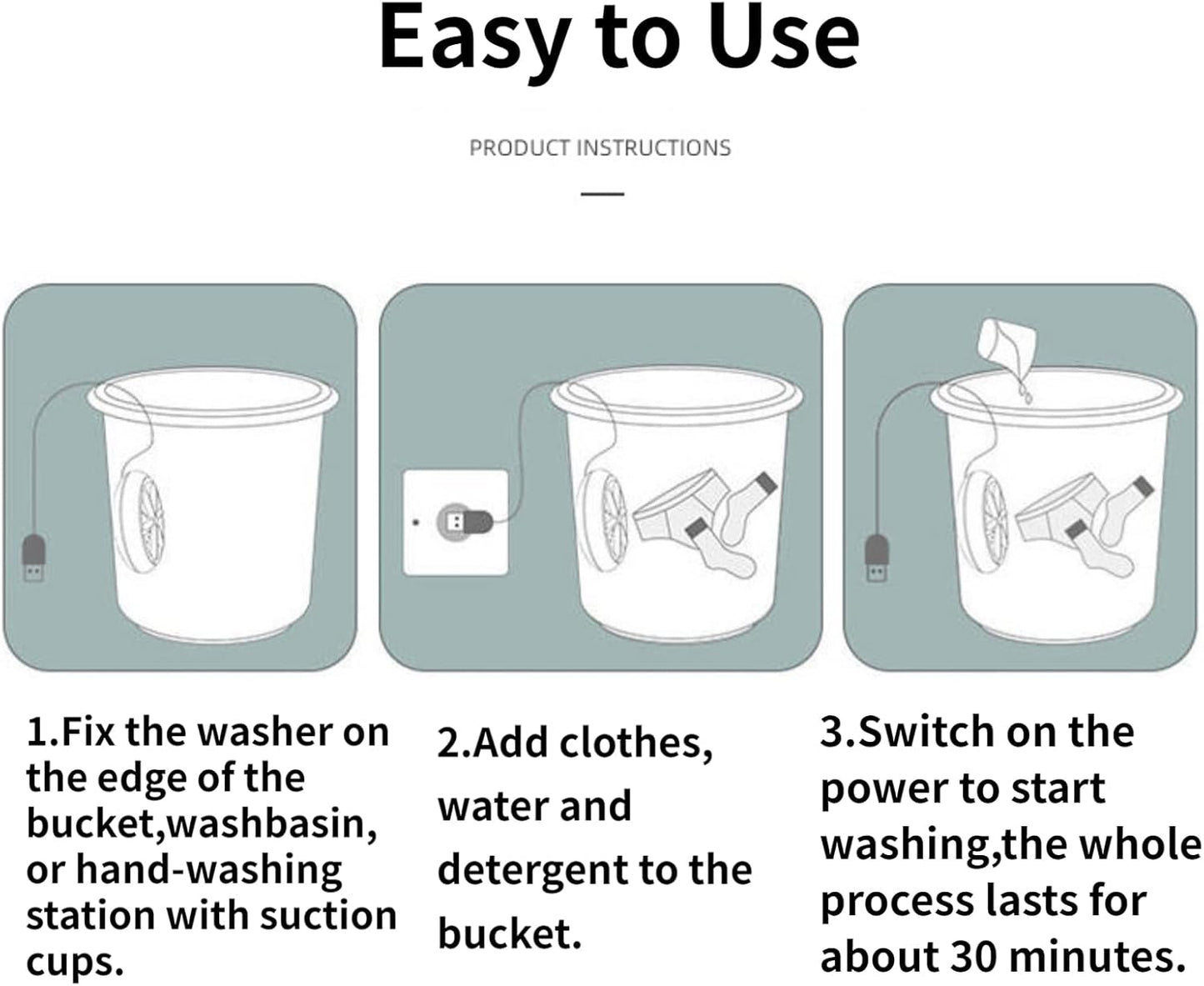 Mini Washing Machine Portable Washer for College Rooms, Travel Home Apartment Laundry, Small Turbine Washer with USB