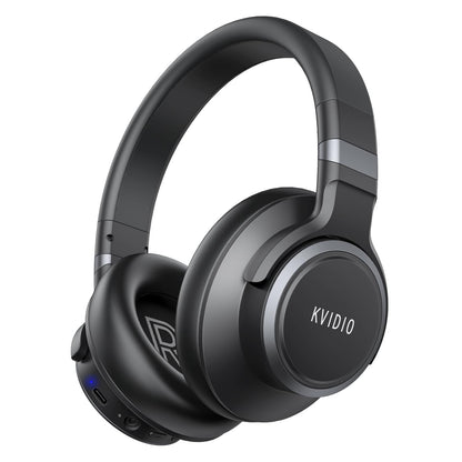 KVIDIO Active Noise Cancelling Headphones, 70 Hours Playtime Bluetooth Headphones Wireless with Microphone, Transparency Mode, Deep Bass and Hi-Fi Stereo Sound Over Ear for Travel Office