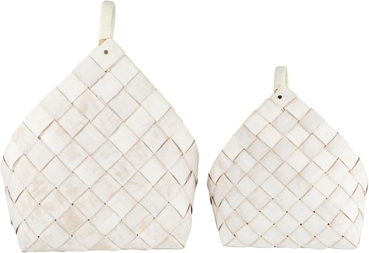 Santa Barbara Design Studio Wood Woven Storage Baskets, Nested Baskets for Home Décor, Set of 2