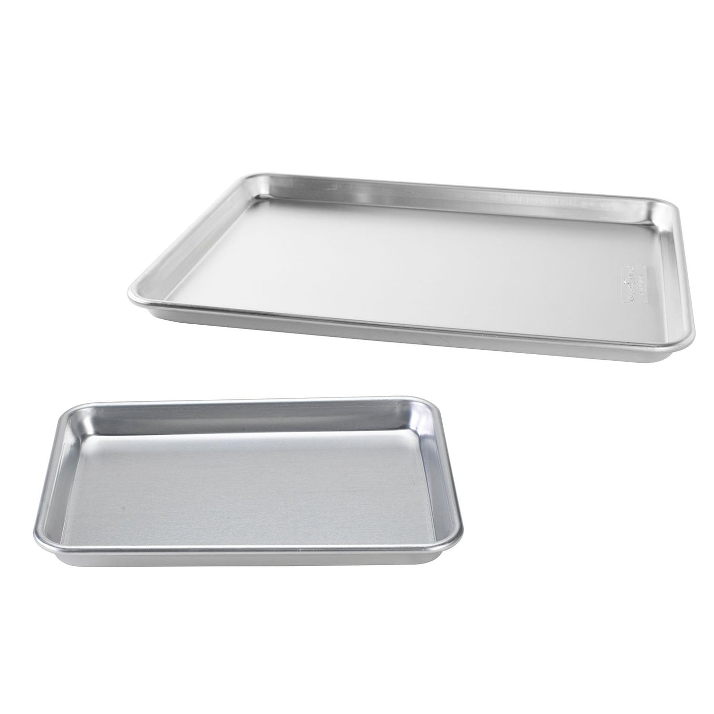 Nordic Ware Naturals Half Sheet and Quarter Sheet Baking Set - USA Made Aluminum Commercial Quality Sheet Pans for Baking or Roasting, Encapsulated Galvanized Steel Rim Prevents Warping