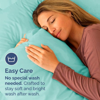 King Standard Pillow Cases - Soft Hotel Quality Covers for Comfy Bedding | 4-Piece Set in Spa Blue