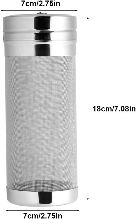 Stainless Steel Mesh Beer Filter, 300 MICRONs Brew Filter, Dry Filter, Hop STRAINser Cartridge for Homebrew Beer and