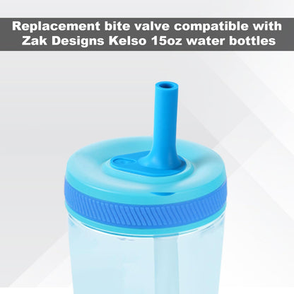 4pcs Replacement Bite Valve for Zak, Silicone Bite Valve Replacement Reusable Straw Cup Accessories Compatible with Zak Designs Kelso 15oz/16oz (Blue)