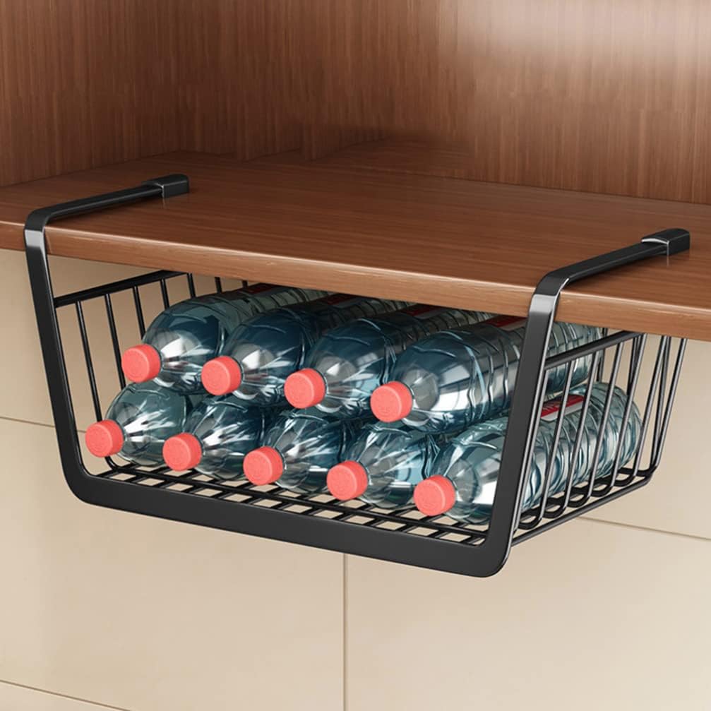 Zerodeko Under Shelf Basket - Hanging Wire Storage Baskets for Kitchen Pantry, Desk, Bookshelf Organizer