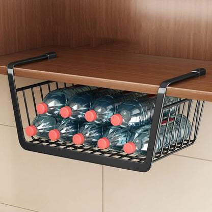 Zerodeko Under Shelf Basket - Hanging Wire Storage Baskets for Kitchen Pantry, Desk, Bookshelf Organizer