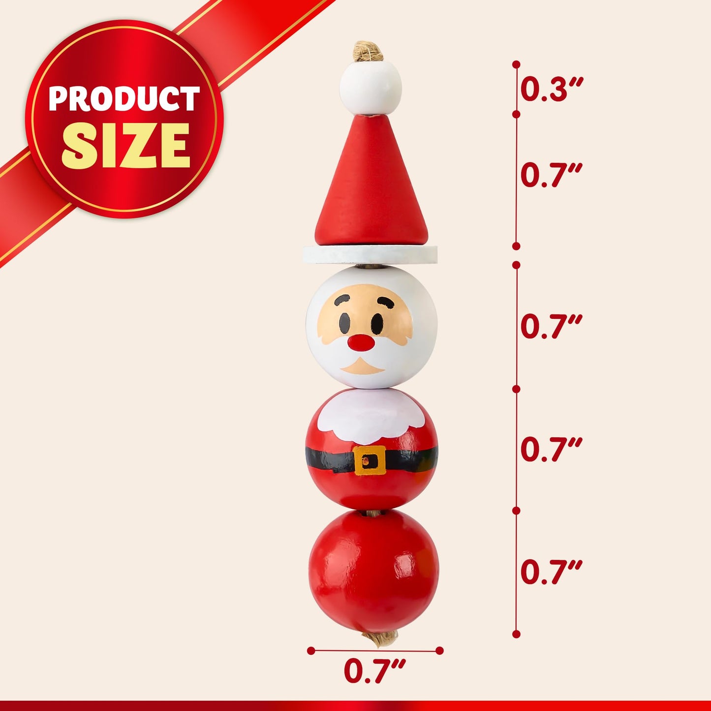 JOYIN 173 Pcs Christmas DIY Wooden Beads Craft, Printed Wood Round Beads Make Up to 30 Hanging Ornaments of Snowman, Santa Santa & Elf for Christmas Craft, Xmas Holiday Decoration,Art Activities
