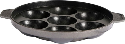 SHRIYA Appam Patra Non-Stick Pan, 7 Cavities, Paniyaram Pan with Stainless Steel Lid