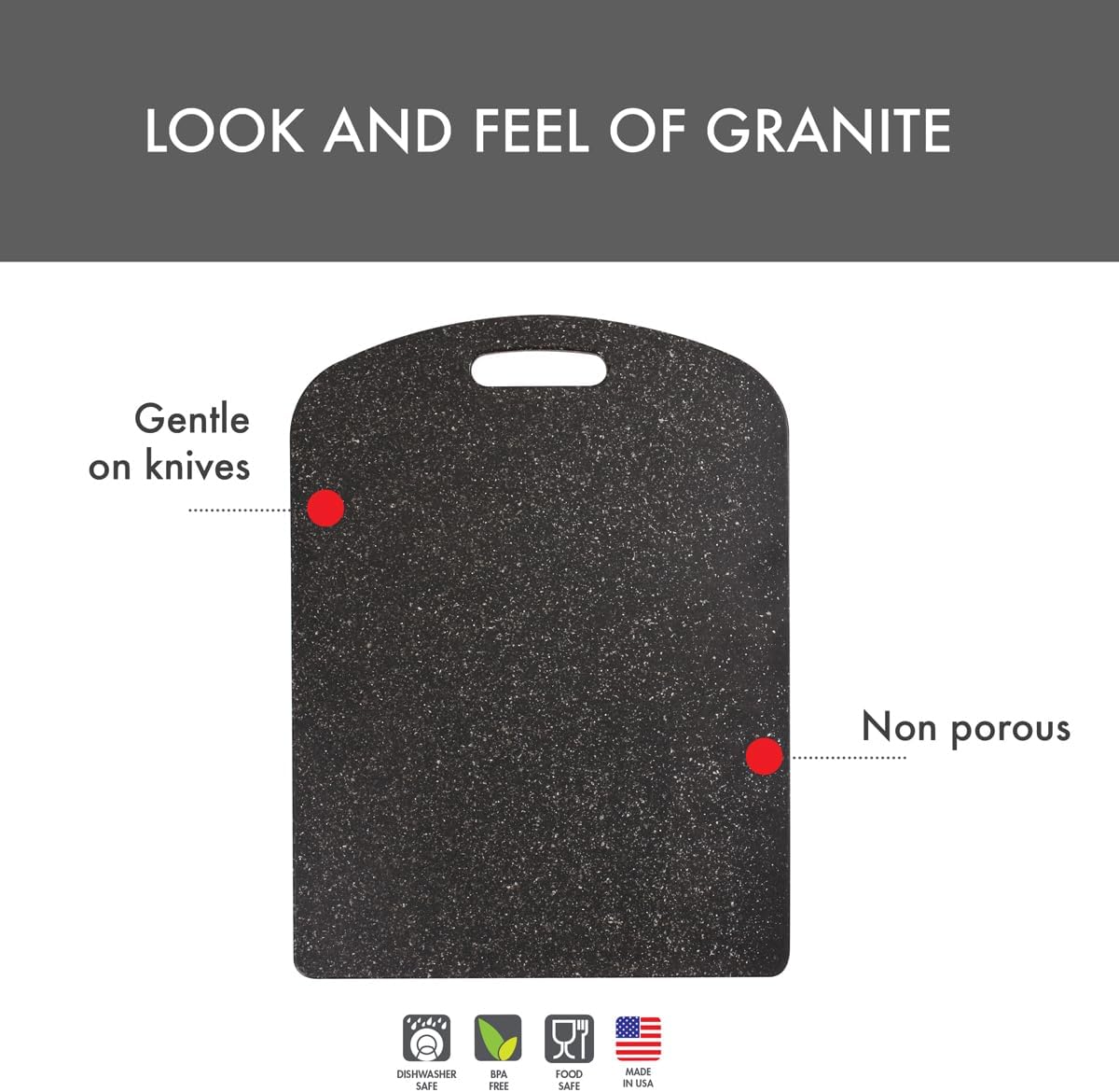 Dexas Decorator House SuperBoard Cutting Board, 12 by 16 inches, Heavy Granite