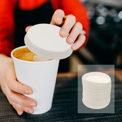 100pcs Disposable Cup Coverware 8 X 8cm Coffee Cup Drinking Lid Paper Cup Cap for Wedding/Parties//Kitchen (8 X 8cm)