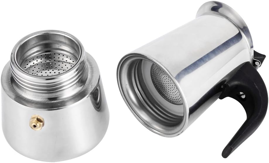 Haofy Stainless Steel Pot Cup Coffee Maker for Home Office Use (200ml, 100ml/200ml/300ml/450ml)