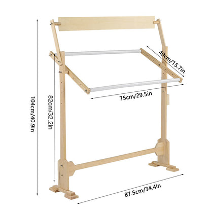 Adjustable Embroidery Stand, Large Size Wood Frame Embroidery Hoop Stand Rotated Cross Stitch Stand for Cross Stitch Needlework Sewing Tools