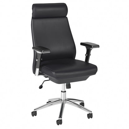Bush Business Furniture Metropolis High Back Leather Executive Office Chair in Black