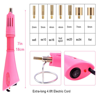 blinginbox Hotfix Rhinestone Setter Hot Fix Applicator Tool Bedazzler Kit with Rhinestones Hot Fixed Wand for Clothes Clothing Fabric DIY Crafts 4000 Pcs Round Crystals Gems for Shoes and Clothes