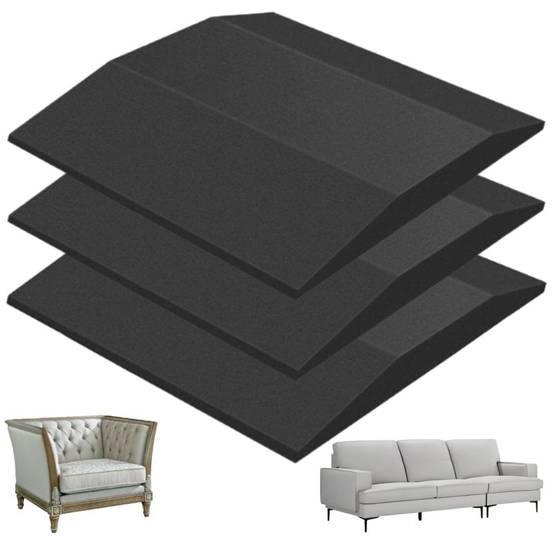 HANDRERLEE 3 PCS Couch Cushion Support, 20" x 20" Black Couch Supports for Sagging Cushions, High-Density Foam for Support and Repairing Sagging Furniture Seat Cushions