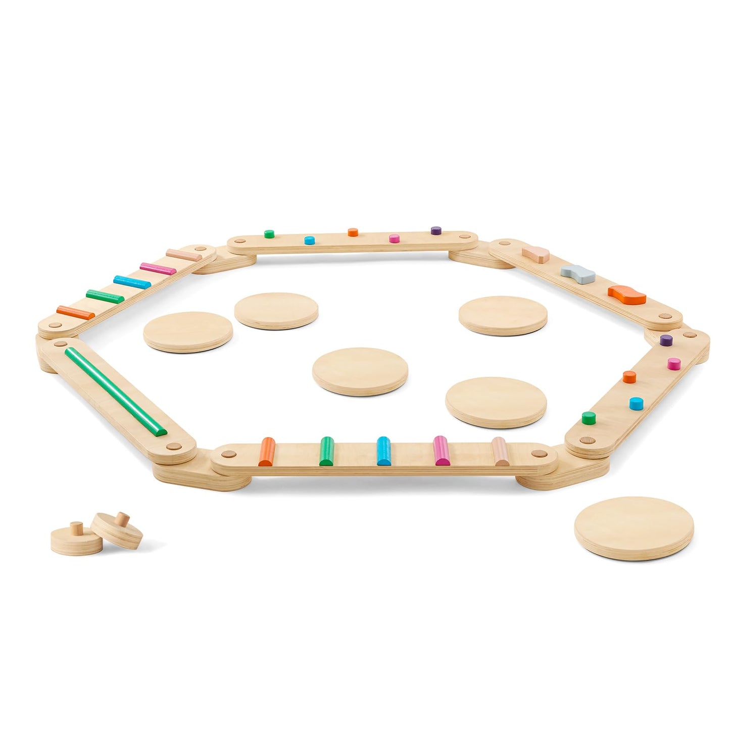 Tiny Land Wooden Balance Beam, 6 PCS Toddler Balance Boards, Montessori Balance Beam for Kids Development, Coordination Motor Skills Gymnastics Obstacle Course Toys for Girls Boys