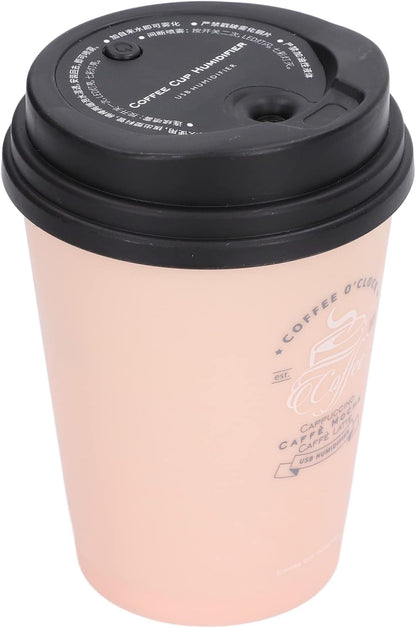 Zerodis 300ml Humidifier, Mini Desktop Humidifier in Coffee Cup Shape, USB Powered for Home