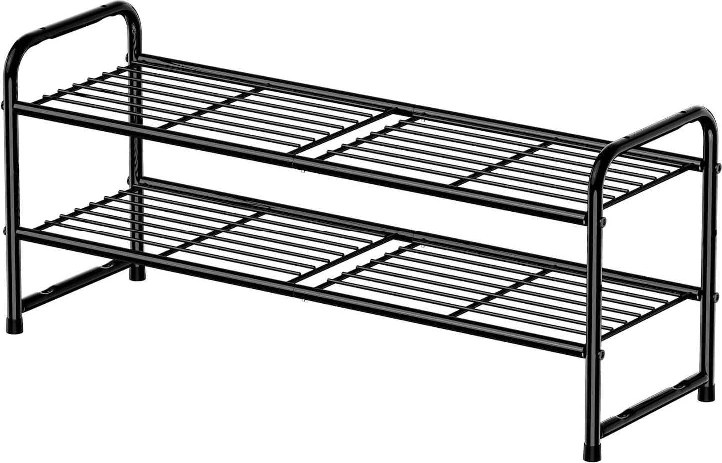 2 32.5" Tier Shoe Rack, Wide Shoe Organizer Sturdy Metal for Entryway, Garage, Shoe Shelf Stand for Small Space