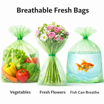 Reusable Produce Bags to Keep Fruit Fresh Longer, 40 Pack (20S, 20L) Vegetable Storage Bags for Refrigerator, Reusable Salad & Cut Flower Storage Bags, BPA Free