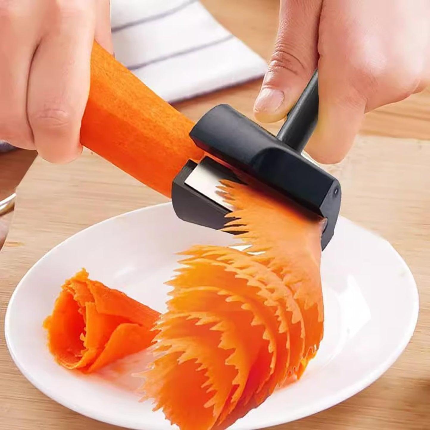 2 Carrot Peeler Pcs Carrot Curler Black Carrot Spiral Shred Slicer Root Vegetables Fruits Slicer Sharpener Garnishing