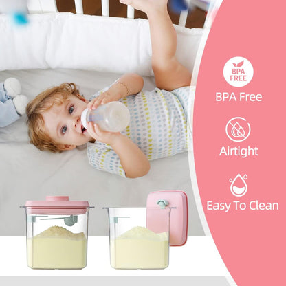 1700ml 730g Ankou Formula Container - Airtight Formula Dispenser One Button Handy Milk Powder Container BPA-Free
