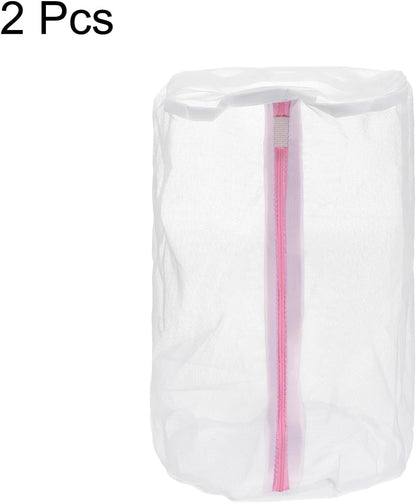uxcell 2Pcs Shoes Washing Bag - 8.7 x 13 Inch Cylinder Fine Mesh Laundry Bags for Washing Machine