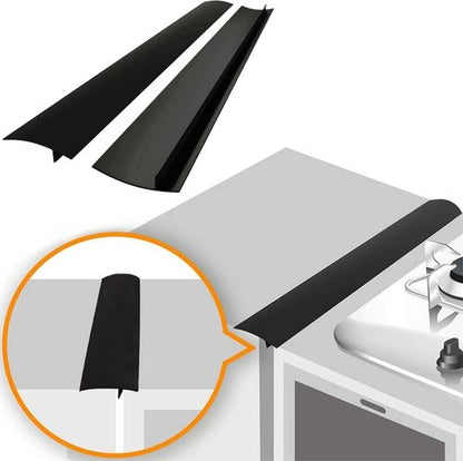 Linda’s Essentials Silicone Stove Gap Covers - Heat Resistant 21-Inch Oven Gap Filler | Easy to Clean Black (2 Pack)
