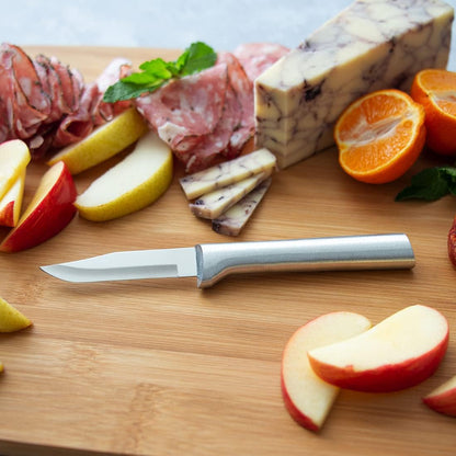 RADA Cutlery Peeling Paring Knife (R102), 2.5" Stainless Steel Hollow Ground Blade, Silver Handle, Made in USA