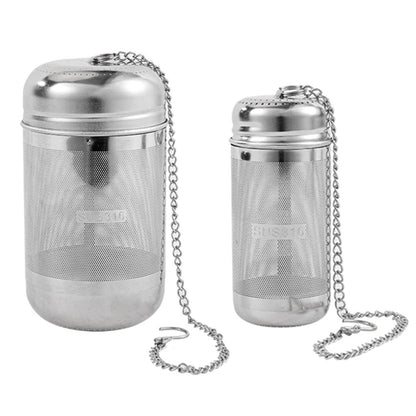 2 Pack Tea Strainers with chain for Loose Tea Sets,Universal Extra Fine Mesh Tea Infuser, 316Stainless Steel & Updated Slim Threaded Lid,Suitable for soaking tea,99% of cup，2 Size