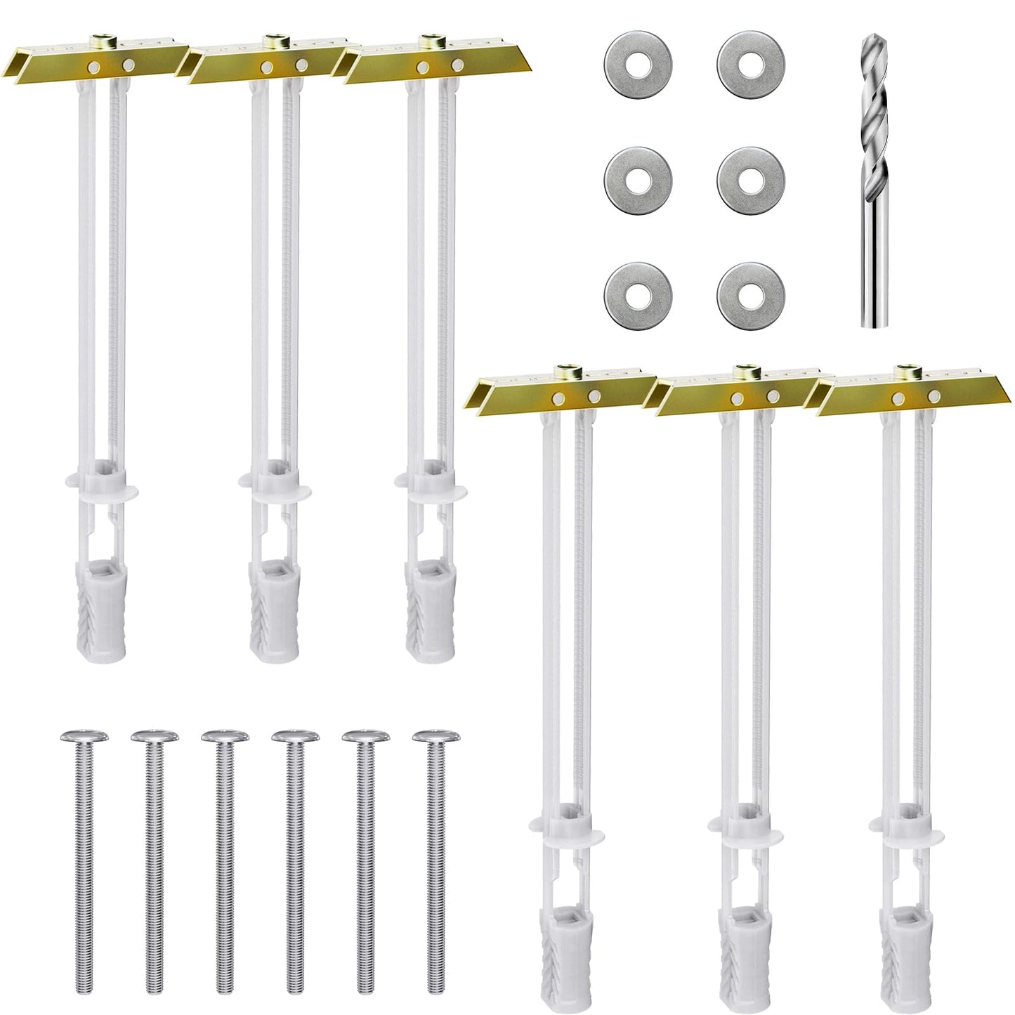 Steel Stud TV Mounting Kit – Heavy-Duty Metal Stud TV Mount Kit for Tilt & Low-Profile TVs, Includes 6 Drywall Anchors (1/4”-20), Bolts, Steel Drill Bit & Mounting Hardware