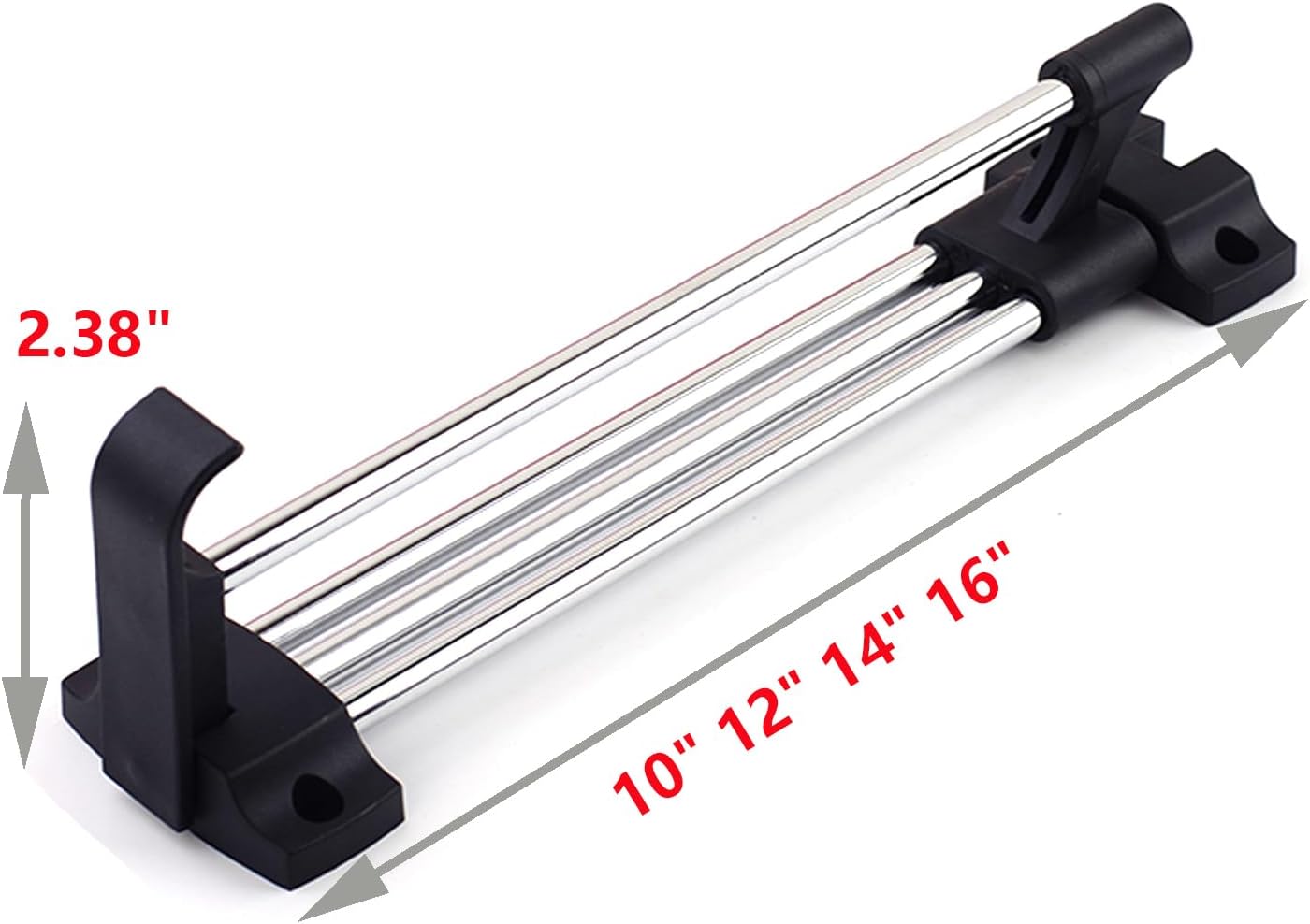 Autuwintor Adjustable 12 Inch Pull Out Valet Closet Rod with Screws, Cold Rolled Steel Black Silver, 1pcs