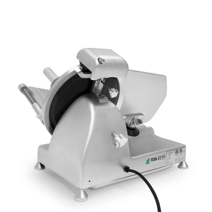 KWS Metal Collection MS-10DS Commercial 320W 10-Inch Meat Slicer Anodized Aluminum Base with Stainless Steel Blade + Blade Removal Tool, Frozen Meat/Cheese/Food Slicer Quiet [ ETL, NSF Certified ]