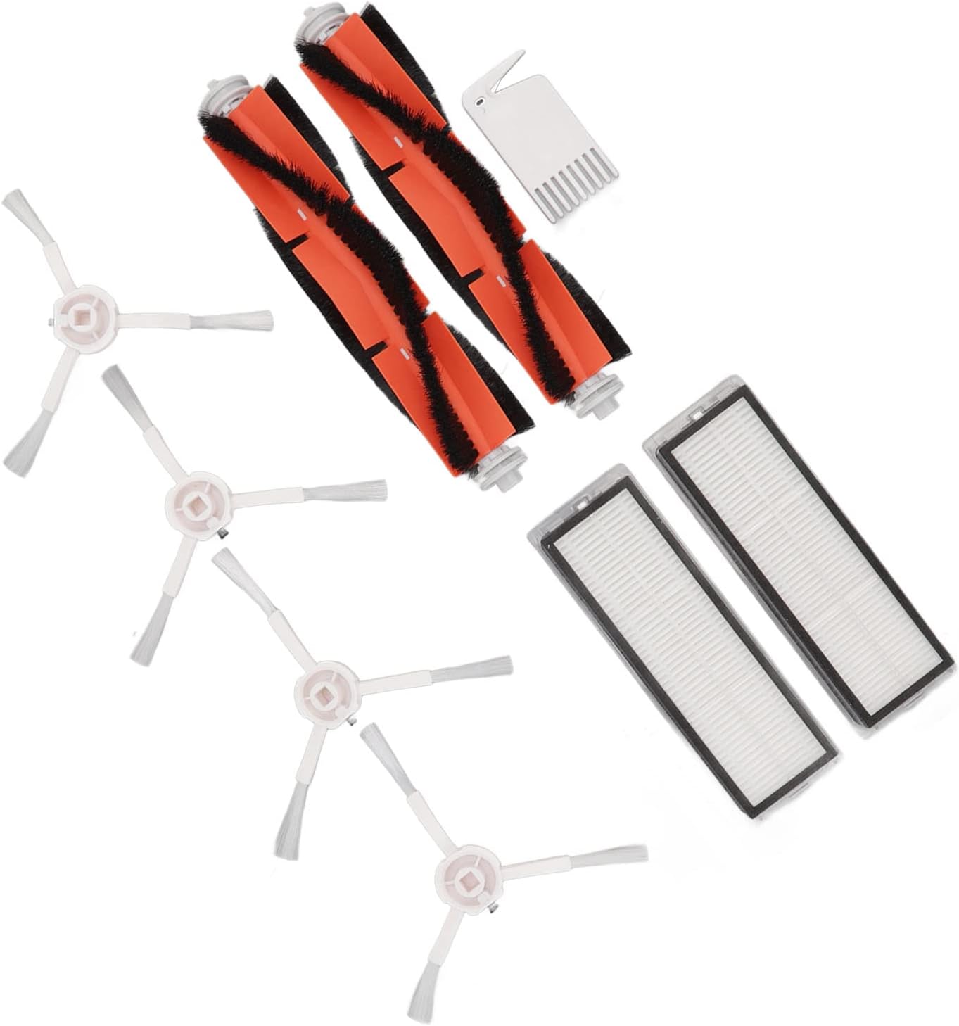 Vacuum Mop Brush Filters Accessories for Sweeping Robot Vacuum Mop, Replacement Filters, Silicone Flat Comb Kit