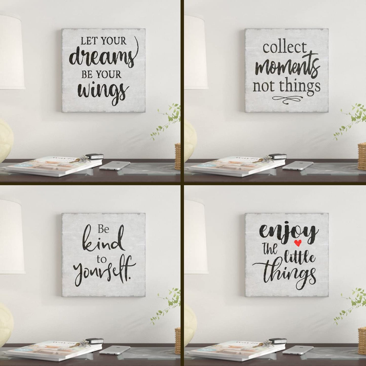 20 Piece Inspirational Word Stencil Set, Stencils for Painting on Wood, Canvas - Quotes Include Dream, Faith Hope Love - Stencils for Crafts Reusable – Drawing & Signs - 8 Inch