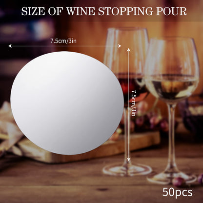 Skyley 120 Pieces Silver Wine Pourer Liquor Stopping Pouring Discs Aluminum Foil Wine Whisky Pourer Thin Reusable Spout Disks for Beverage Beer Liquid Dispenser Bar Party Gift