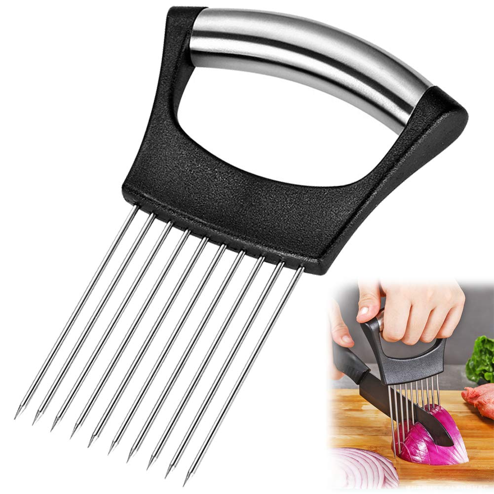 Assistant Slicers Stainless Steel Vegetable Rack Slicers Meat Slicers Onion Peeler, Potato Cutter Slicer, Vegetable Helper, Stainless Steel Fork Slicing, Kitchen Tool Cutting Chopper