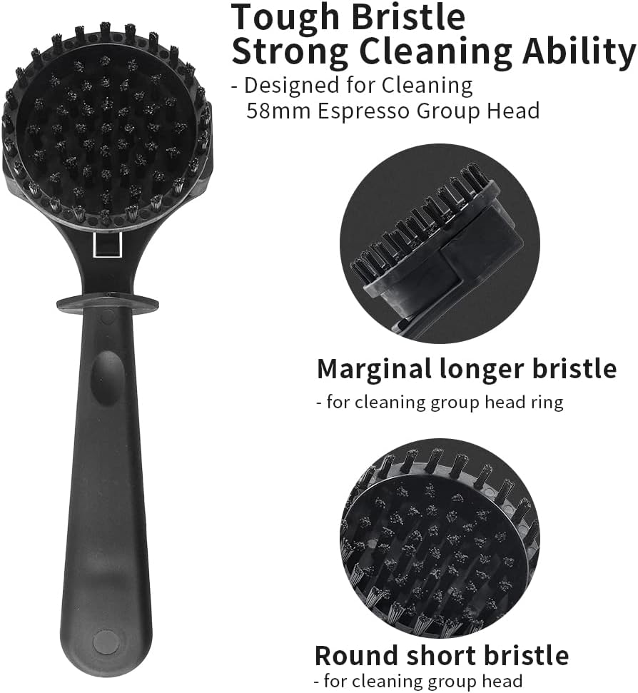 Espresso Machine Cleaning Brush Tool, CAFEMASY Nylon Bristles Cleaning Disc for 58mm Brewing Group Head